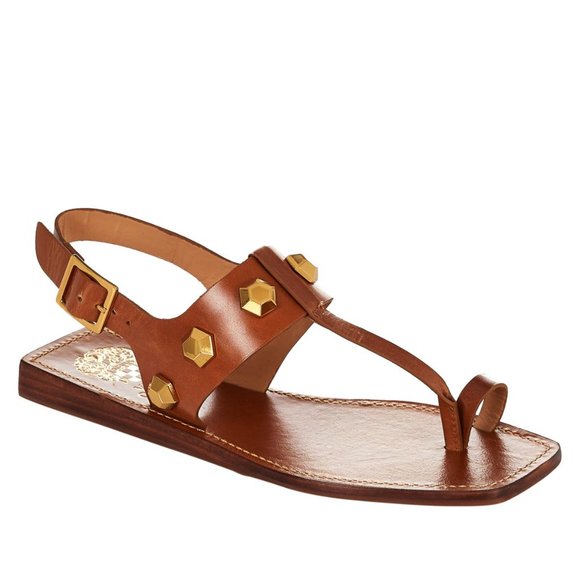 Vince Camuto Womens Dailette Leather Ankle Strap Thong Sandals - Picture 1 of 15